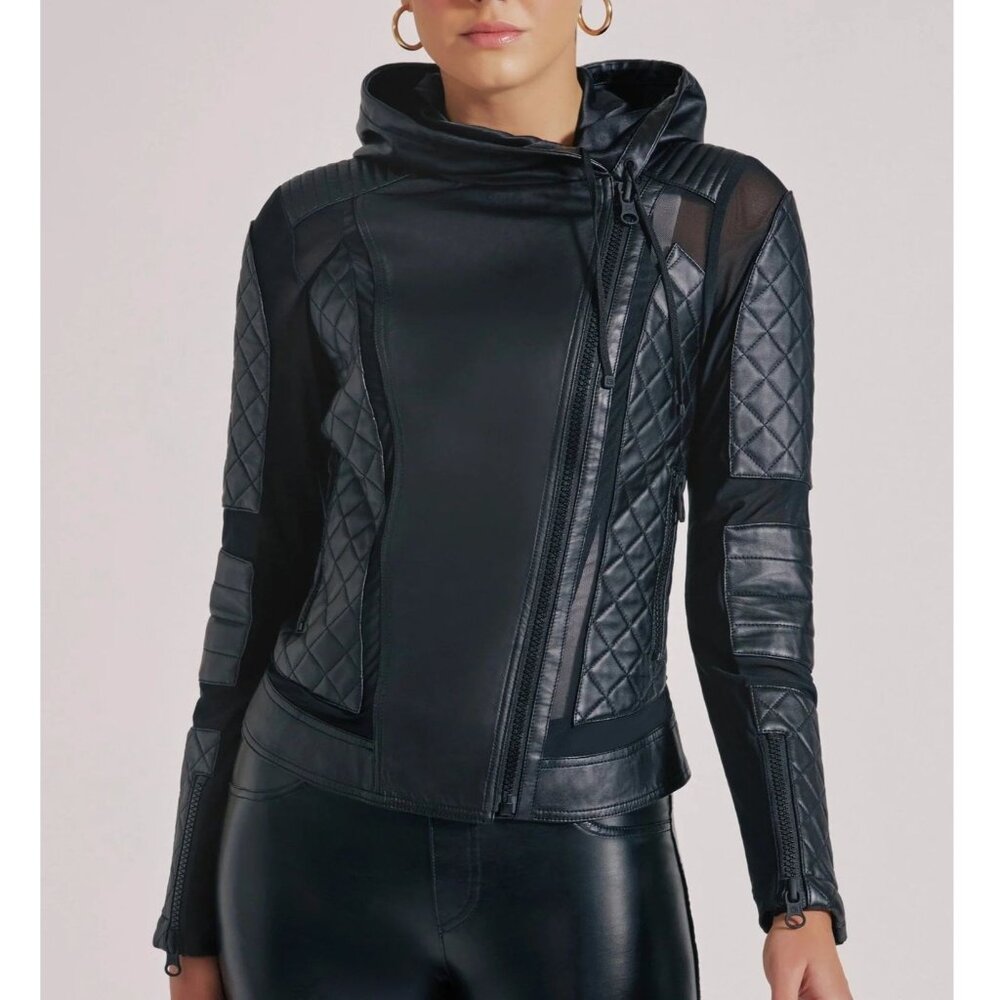 Blanc Noir Black Quilted Jacket